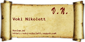 Voki Nikolett névjegykártya